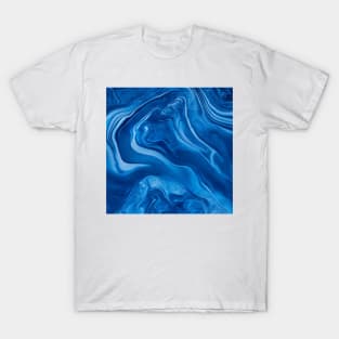 BLUE LIQUID MARBLE DESIGN T-Shirt